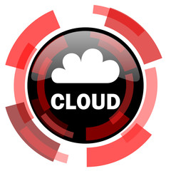 cloud red modern web icon