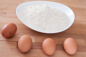 egg pasta ingredients before mixing