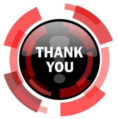 thank you red modern web icon