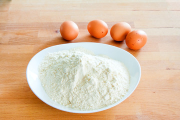 egg pasta ingredients before mixing