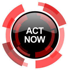 act now red modern web icon
