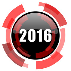 year 2016 red modern web icon