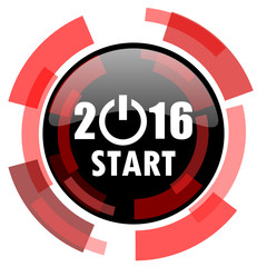 year 2016 red modern web icon