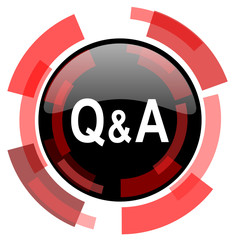 question answer red modern web icon