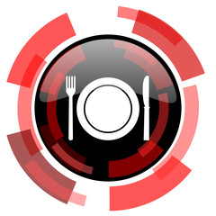 restaurant red modern web icon