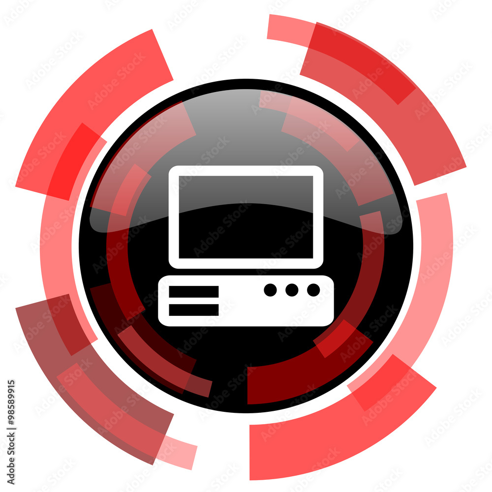 Poster computer red modern web icon