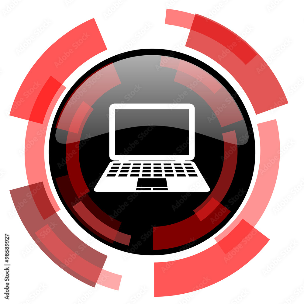Poster computer red modern web icon