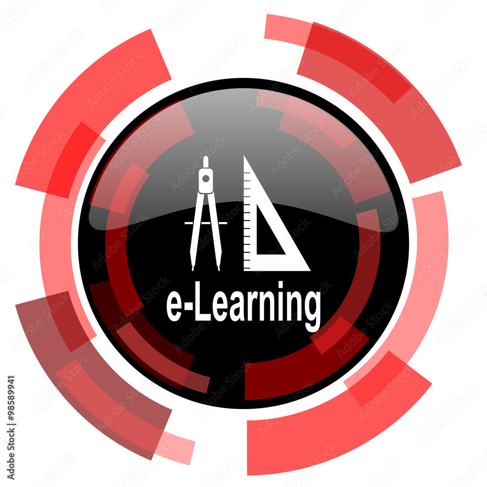 Poster larning red modern web icon