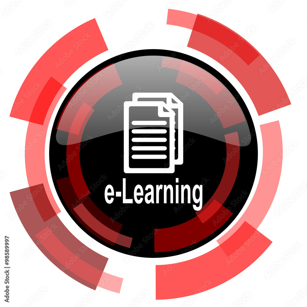 Poster learning red modern web icon