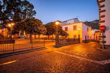 View on the central square in San Bartolome de Tirajana town