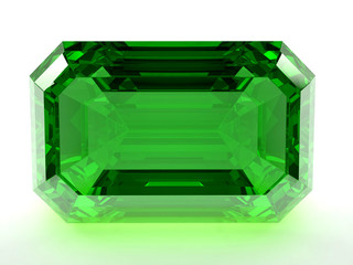 Render of emerald on a white background.