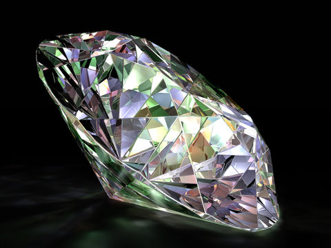 Render of a diamond on a black background.