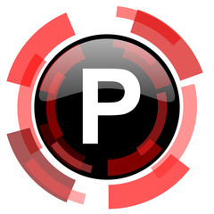 parking red modern web icon