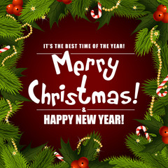 Christmas background with fir twigs