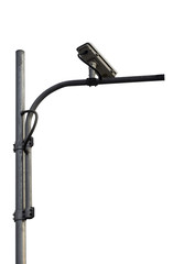 Security camera with on white background