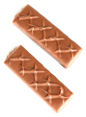 Tasty chocolate bars isolated on white background