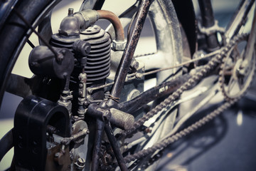 Fototapeta na wymiar Vintage motorcycle engine