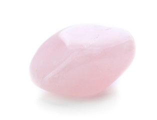 Pink quartz isolated on white background