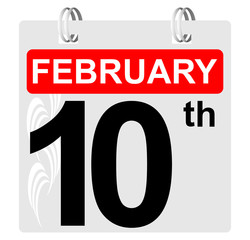 10th february calendar with ornament
