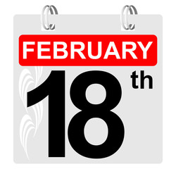18th february calendar with ornament