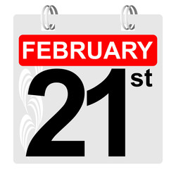 21st february calendar with ornament