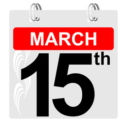 15th march calendar with ornament