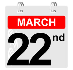 22nd march calendar with ornament