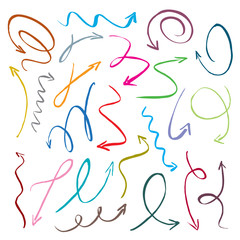 Collection of color drawing arrows