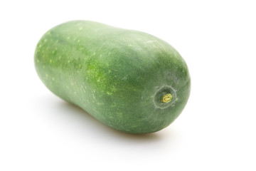 fresh smooth loofah on a white background