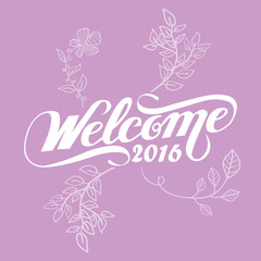 Obraz premium welcome 2016 floral flower happy new year violet girly