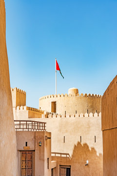 Rustaq Fort in the Al Batinah Region, Oman. It is located about 175 km to the southwest of Muscat.