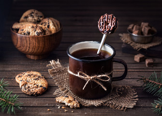 Tasty Doughnut spoon and Chocolate cookies