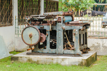 Old machine for printing in Thailand