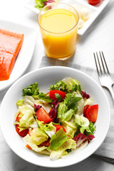 Fresh vegetable salad. Healthy food and diet concept