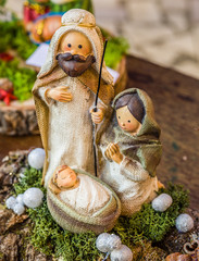 vivid colors of Christmas Nativity scene