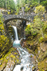 scenic view of water fall  in autumn season.