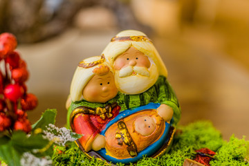 vivid colors of Christmas Nativity scene