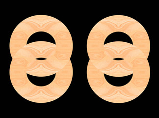 Old wooden pattern seamless view from the top split a circle on a black background