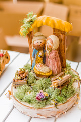 vivid colors of Christmas Nativity scene