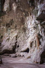 Sun beam in cave and Sun rays in phetchaburi Thailand