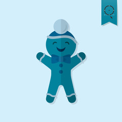 Gingerbread Man. Monochrome color