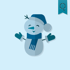 Funny Snowman With Scarf 