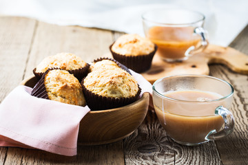 Afternoon tea with homemade muffins