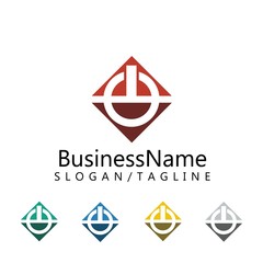 Power Button Computer logo icon Vector