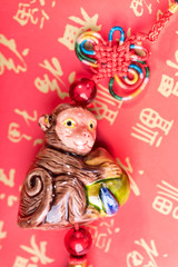 monkey souvenir on old paper,2016 is year of the monkey,Chinese
