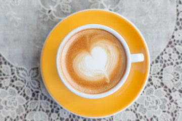 Close up Coffee latte art