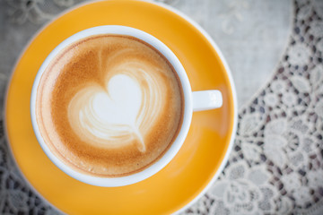 Close up Coffee latte art