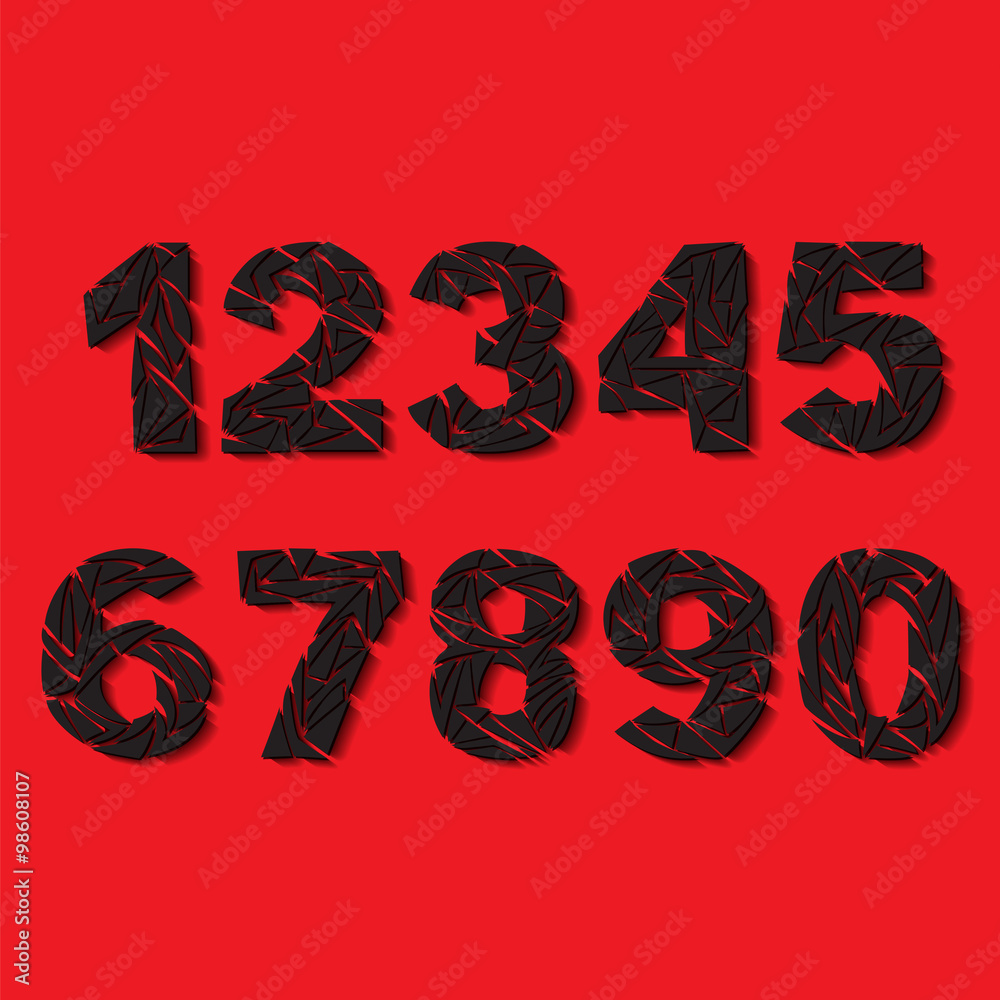 Fototapete set of numbers from one to zero.