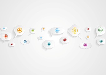 Abstract social communication icons background