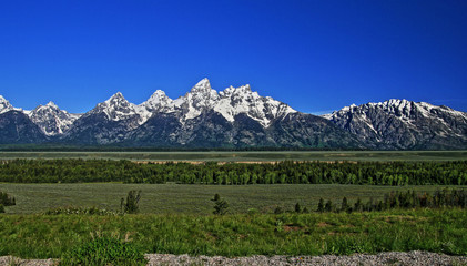 Grand Tetons mountain range in Wyoming USA
